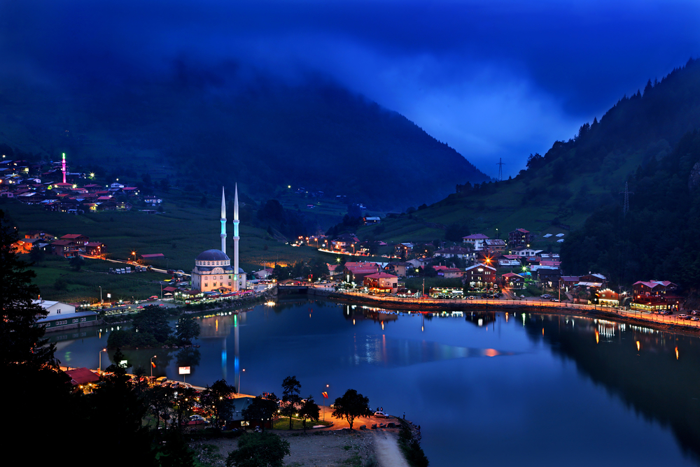 Night view of  a Pontic mountain village near Trebizond